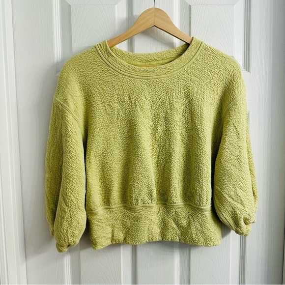Lululemon Top Textured Crewneck Pullover Sweatshirt Dew Green Light Size 4 Small - Picture 4 of 7
